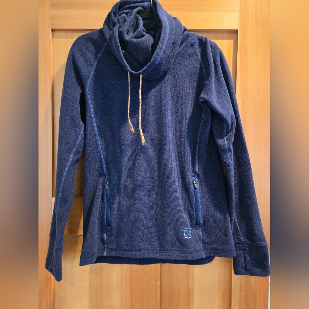 Noble Outfitters Navy Blue Pullover Cowl Neck with Drawstrings Size S